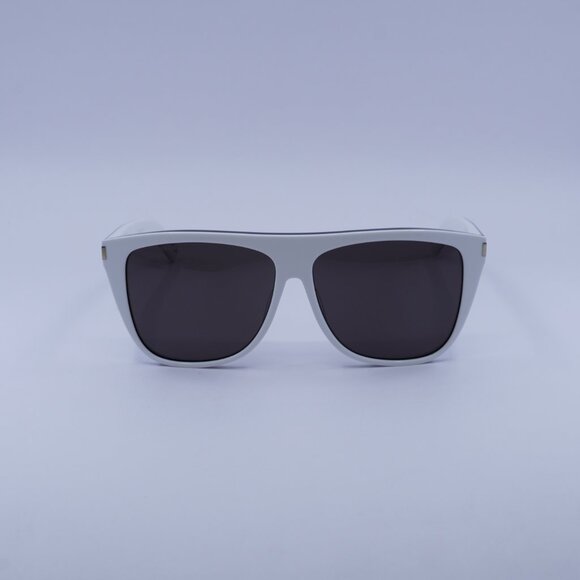Saint Laurent SL1 020 Sunglasses White/Black Square Frame, Grey Lenses main image 8